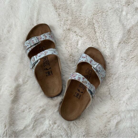 Birkenstock Birkis blue floral double strap sandals size EU 37 - Picture 4 of 9